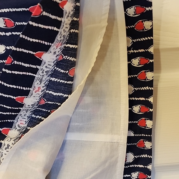 Lilly Pulitzer Nautical Navy Swim Lanes Skirt Gold Anchor Pulls Women's Size 2 - Picture 8 of 17